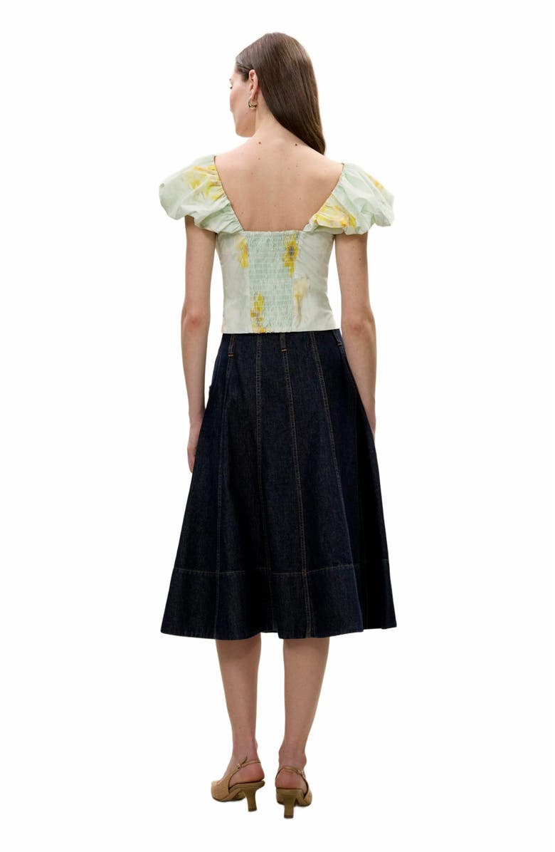 Rebecca Taylor Yara Poplin Top, Alternate, color, Sage Combo