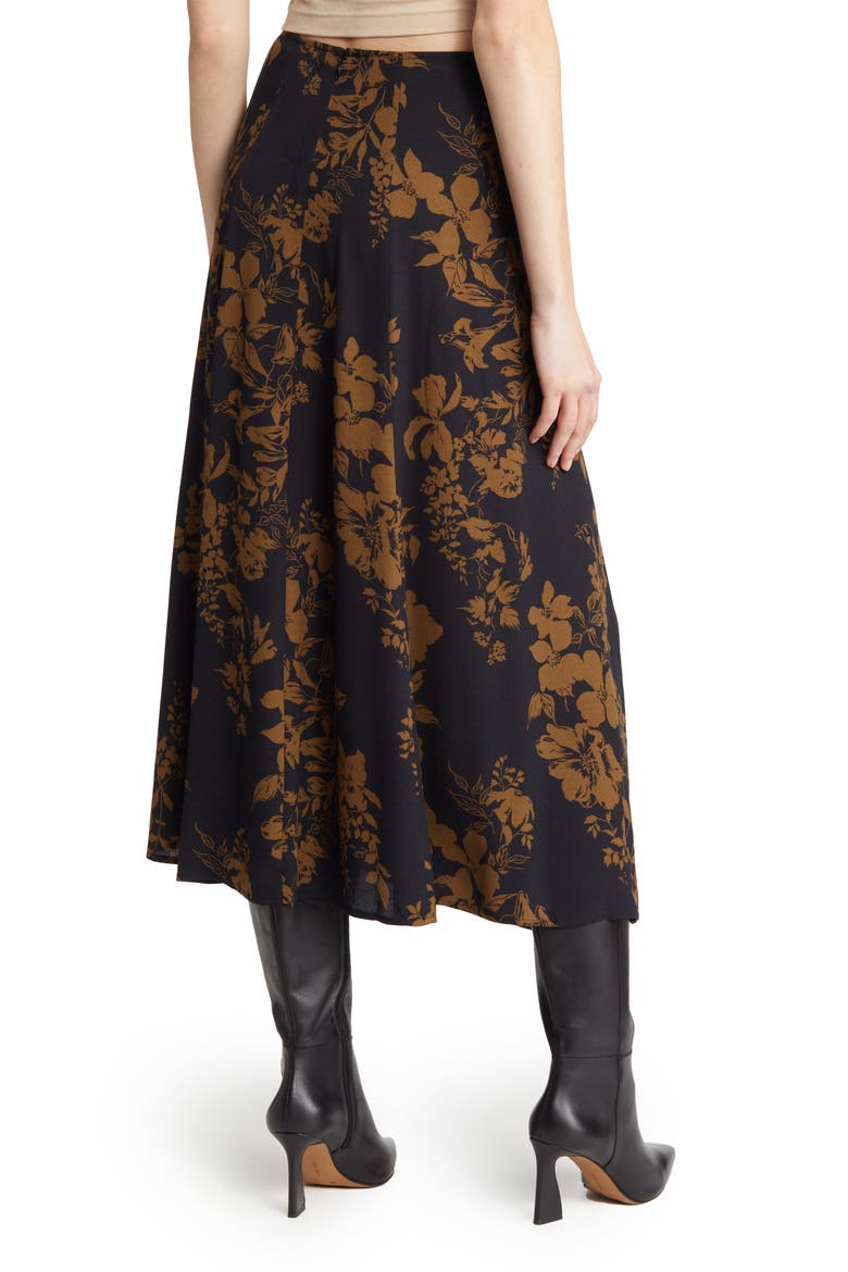 Zoe Side Slit Midi Skirt, Alternate, color, NIGHT BLOOM