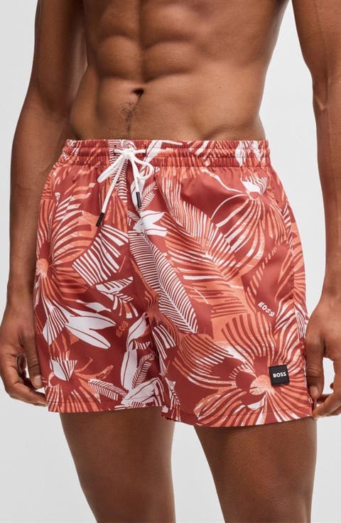 Piranha Floral Swim Trunks