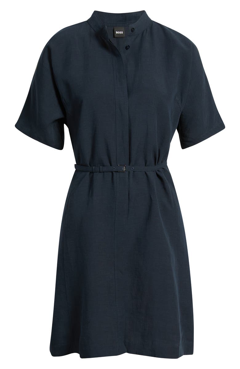 BOSS Dalinia Belted Shirtdress, Main, color, Sky Captain