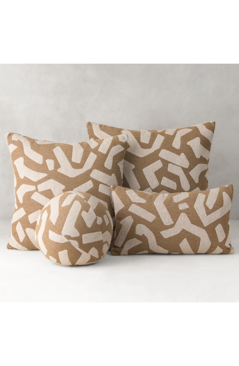 Elaine Smith Fascination Caramel Indoor & Outdoor Woven Accent Orb Pillow, Alternate, color, Caramel