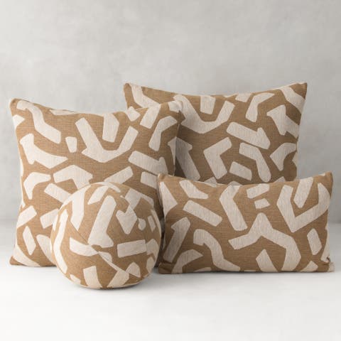 Fascination Caramel Chenille Indoor & Outdoor Woven Accent Pillow