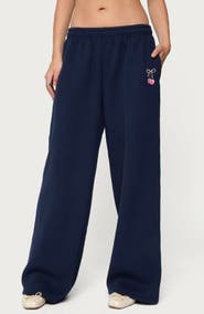 EDIKTED I Don
t Chase I Attract Bow Wide Leg Sweatpants