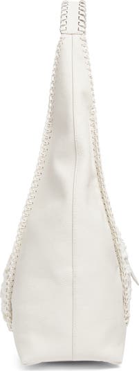 Sylvia Crochet Panel Leather Hobo