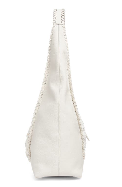 SAM EDELMAN SAM EDELMAN SYLVIA CROCHET PANEL LEATHER HOBO