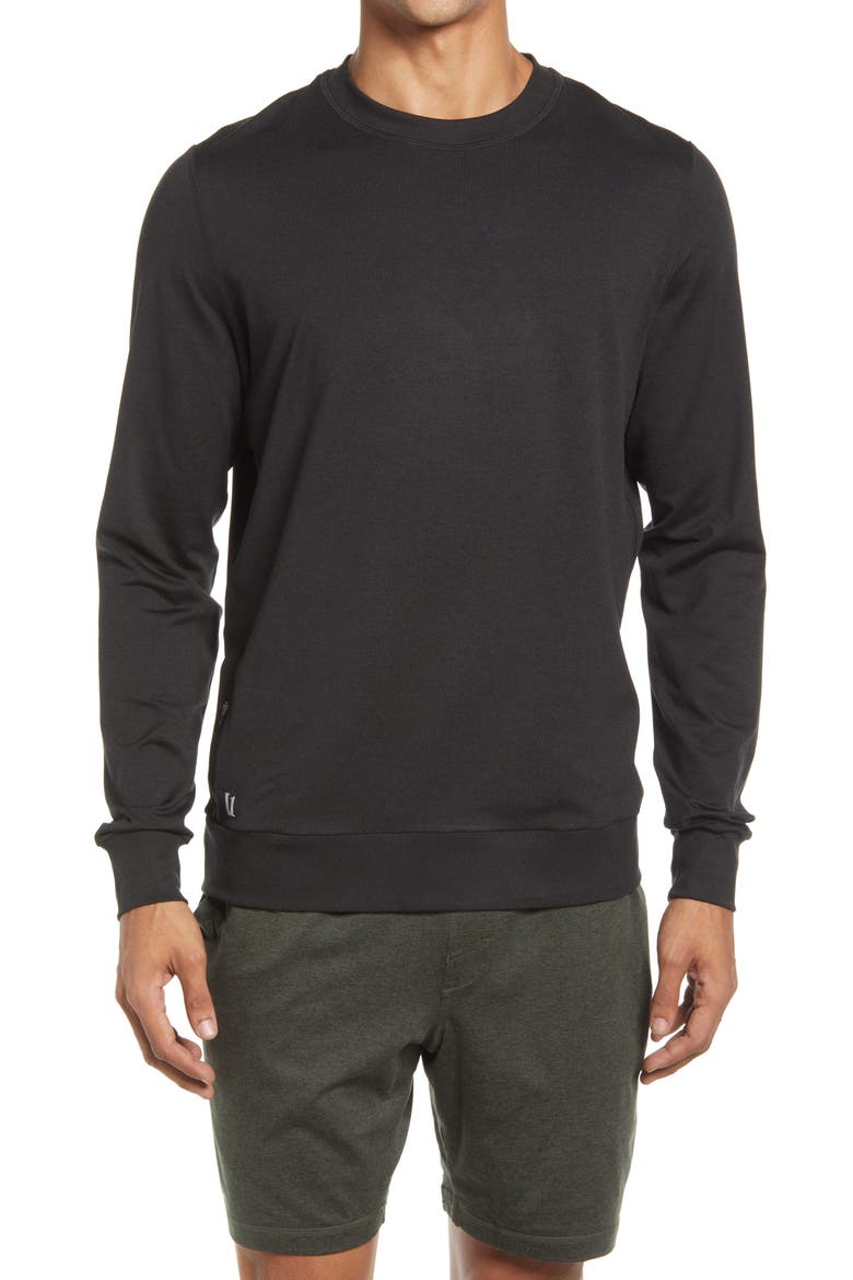 Ponto Performance Crew Pullover, Main, color, BLACK HEATHER