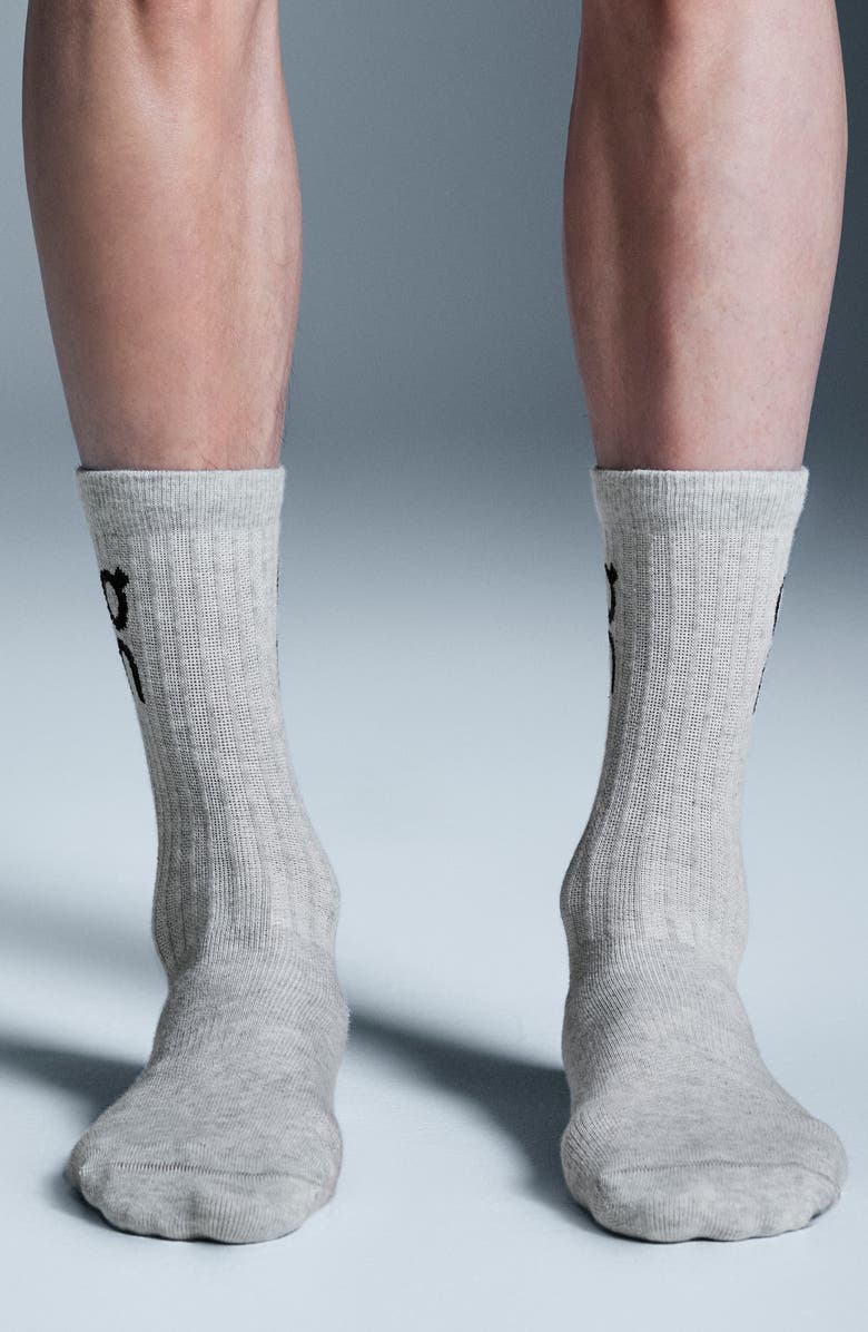 On 3-Pack Logo Quarter Socks, Alternate, color, Heather Gray