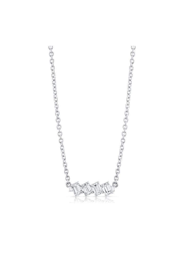 Mini Montage Emerald Cut Diamond Bar Necklace, Alternate, color, 18K Yellow Gold
