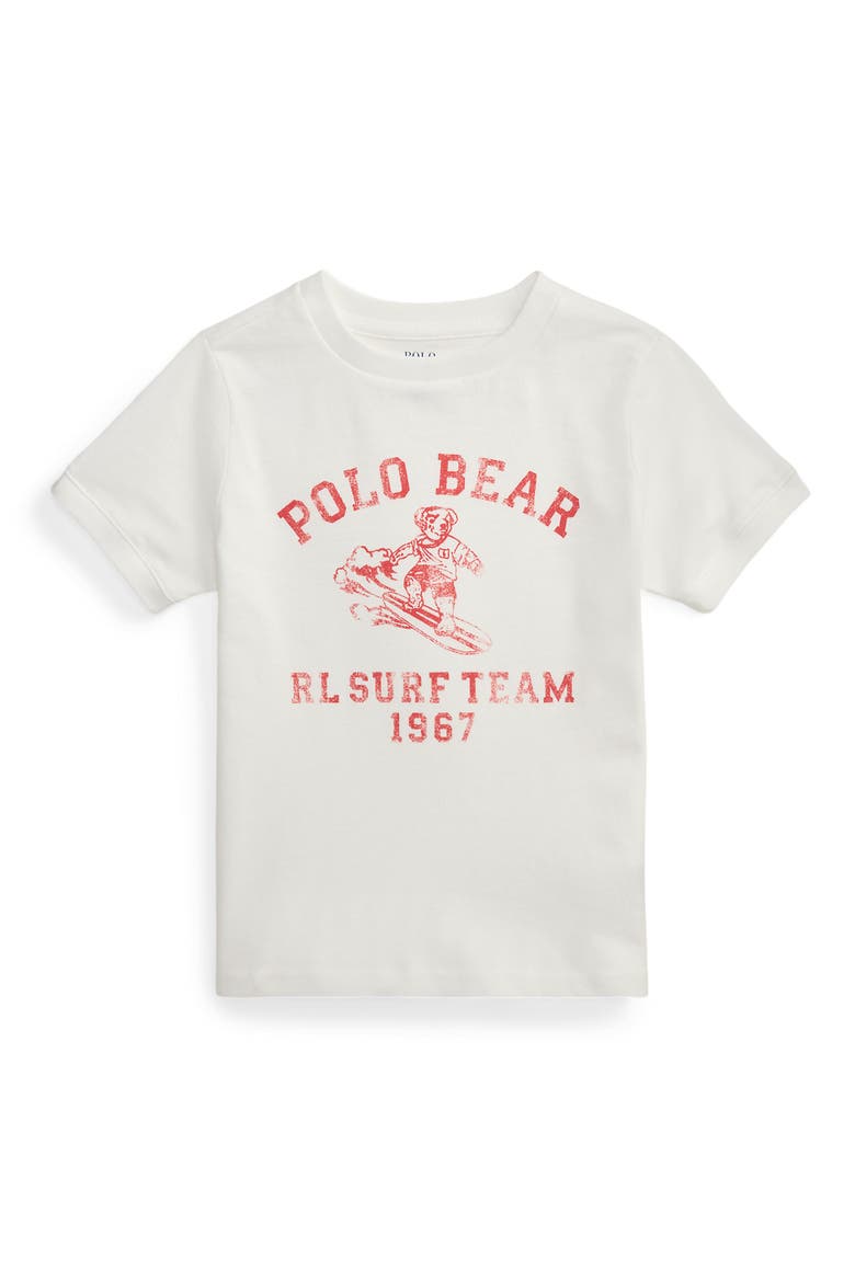 Kids' Polo Bear Cotton Graphic T-Shirt, Main, color, WHITE
