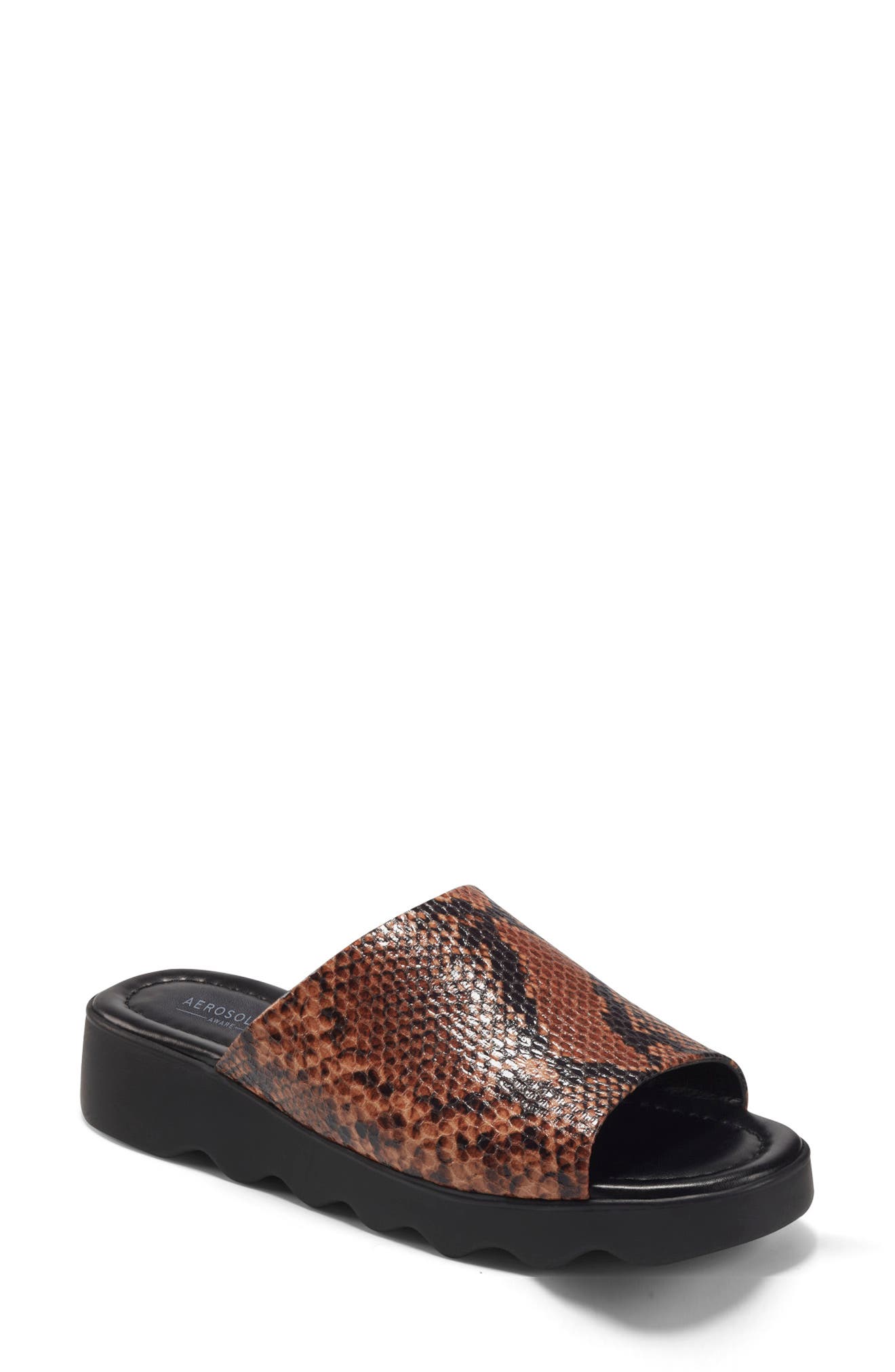 Wanza Slide Sandal, Main, color, BROWN SNAKE