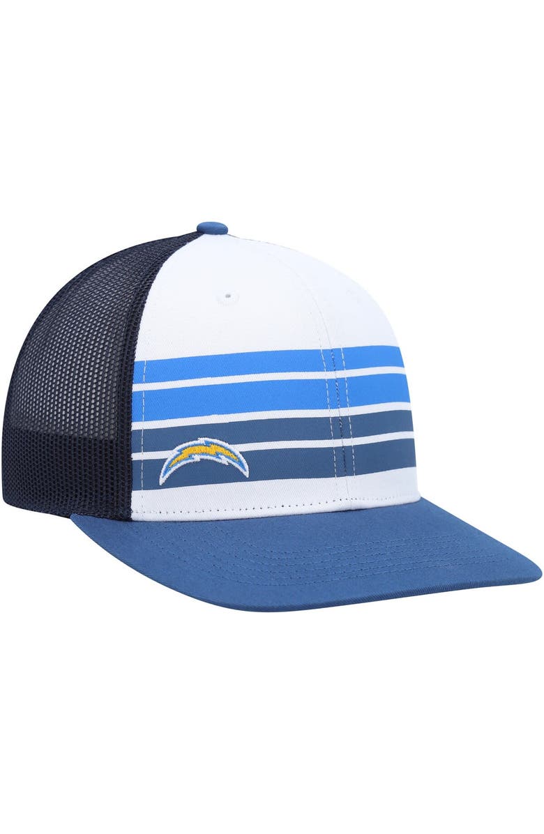 '47 Youth '47 White/Blue Los Angeles Chargers Cove Trucker Snapback Hat, Main, color, 