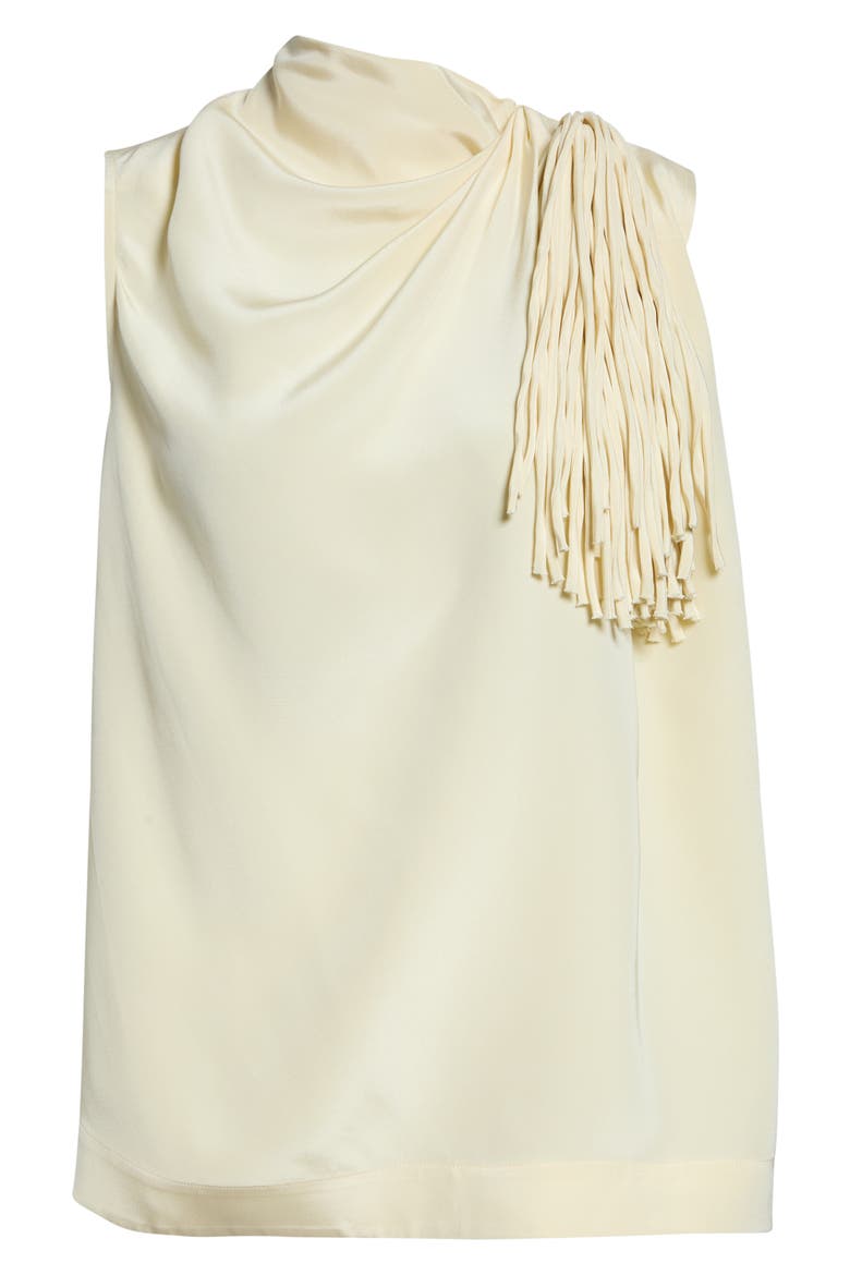 Alden Fringe Silk Top, Alternate, color, MACADAMIA