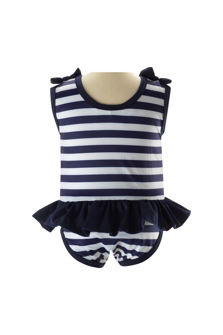 Breton Lycra Swimsuit, Alternate, color, Navy