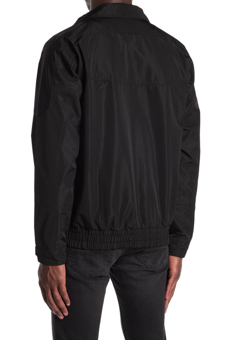 Bonded Poly Rain Bomber Jacket, Alternate, color, BLACK