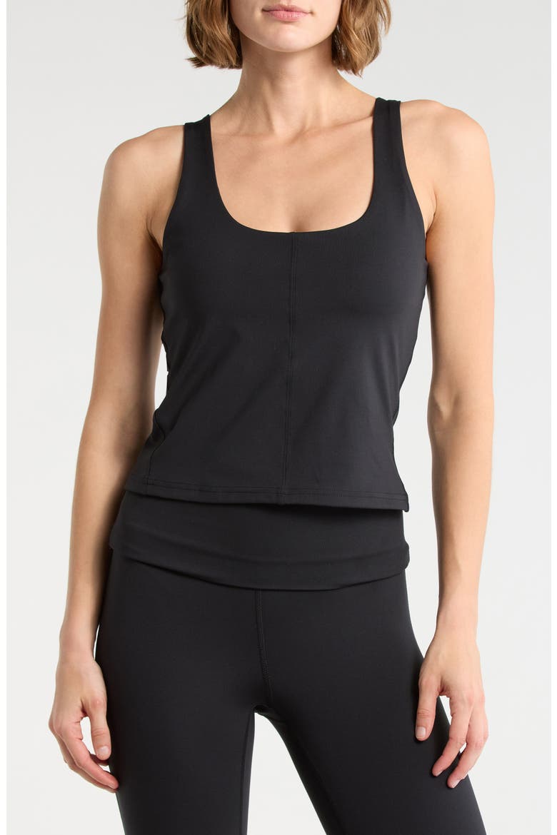 Lux Crop Bra Tank, Main, color, BLACK