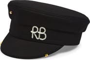 Ruslan Baginskiy Pierced Wool Blend Baker Boy Cap