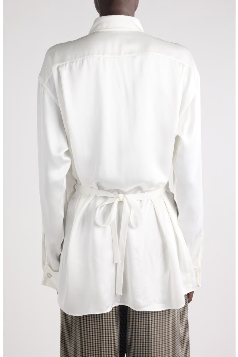 Silk Blend Wrap Shirt, Alternate, color, 9002 IVORY