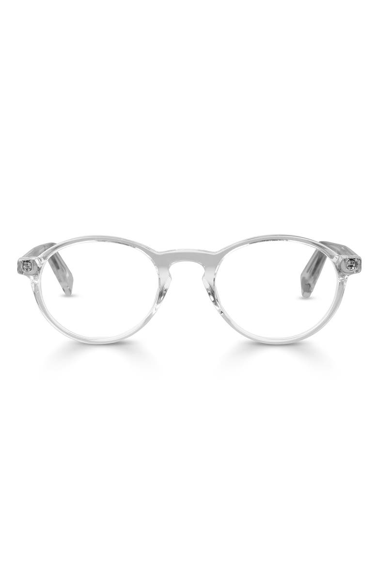 eyebobs Board Stiff 49mm Round Reading Glasses, Main, color, Crystal Clear