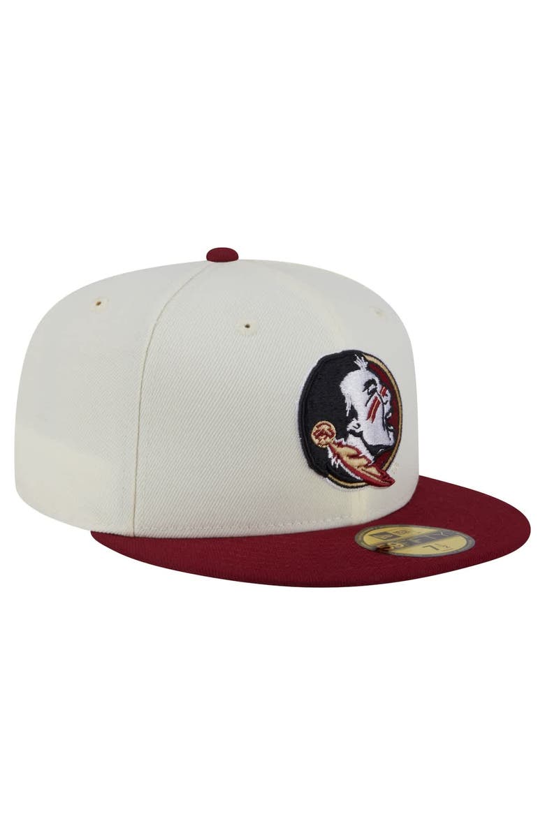 New Era Men's New Era Cream Florida State Seminoles Chrome 59FIFTY Fitted Hat, Alternate, color, 