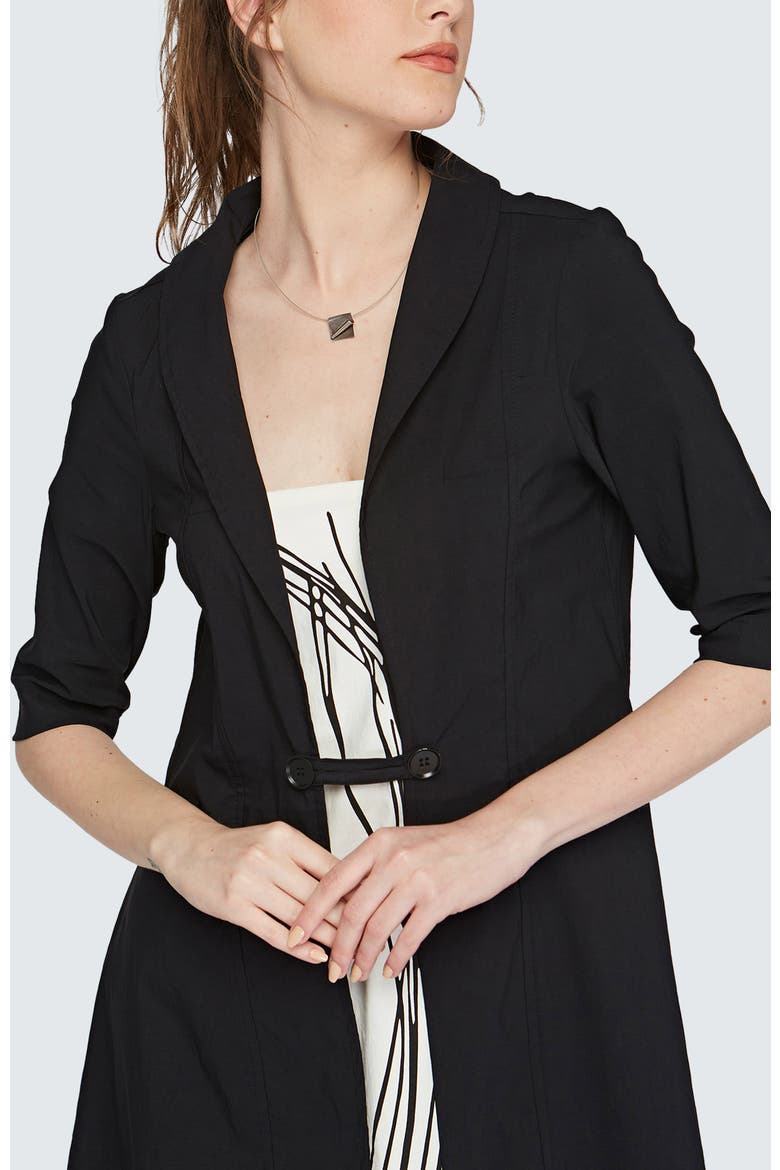 Iris Printed Cotton Jersey Dress, Alternate, color, Black