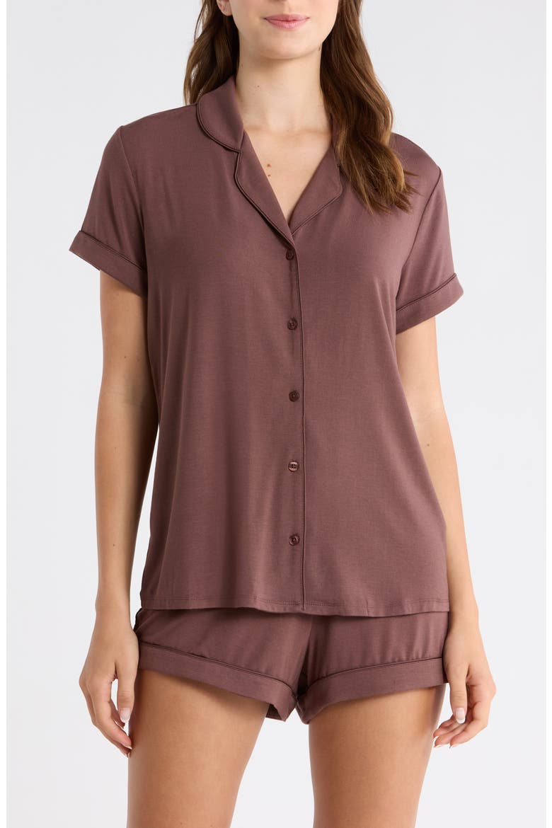 Moonlight Eco Short Pajamas, Main, color, BROWN ROAST