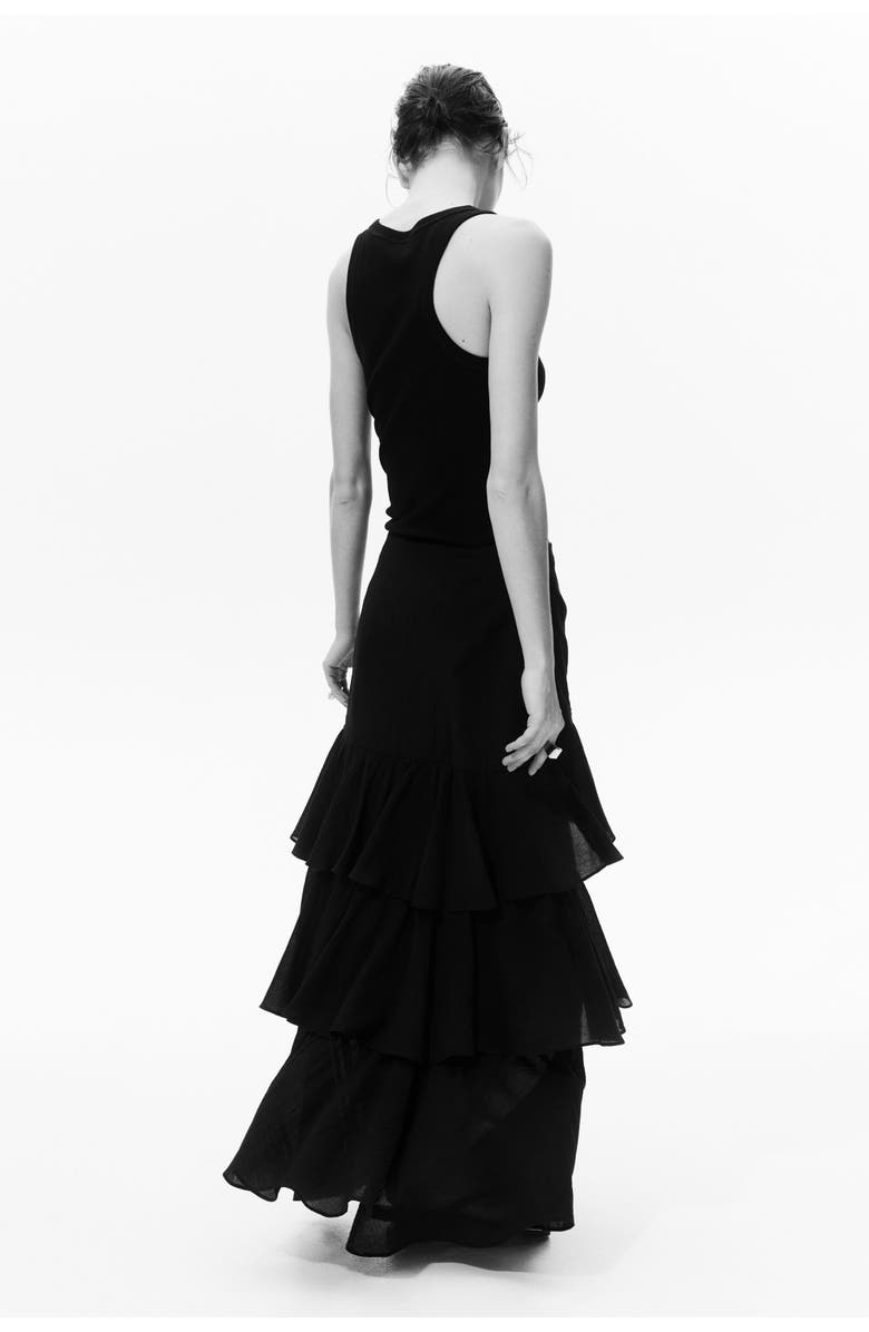 H&M Tiered Wrap Skirt, Alternate, color, Black