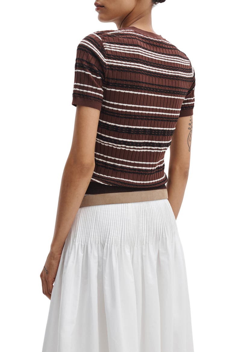 Karina Stripe Rib Sweater, Alternate, color, MAHOGANY