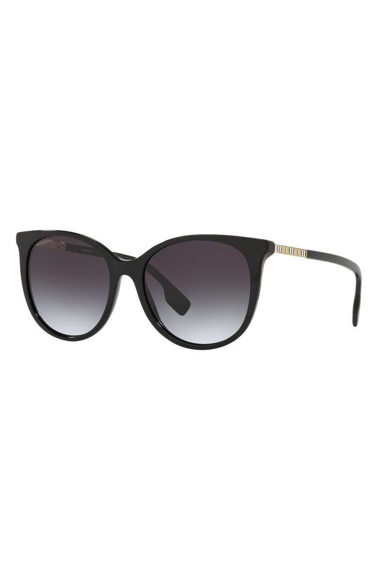Burberry 55mm Gradient Cat Eye Sunglasses, Alternate, color, Black/ Grey Gradient