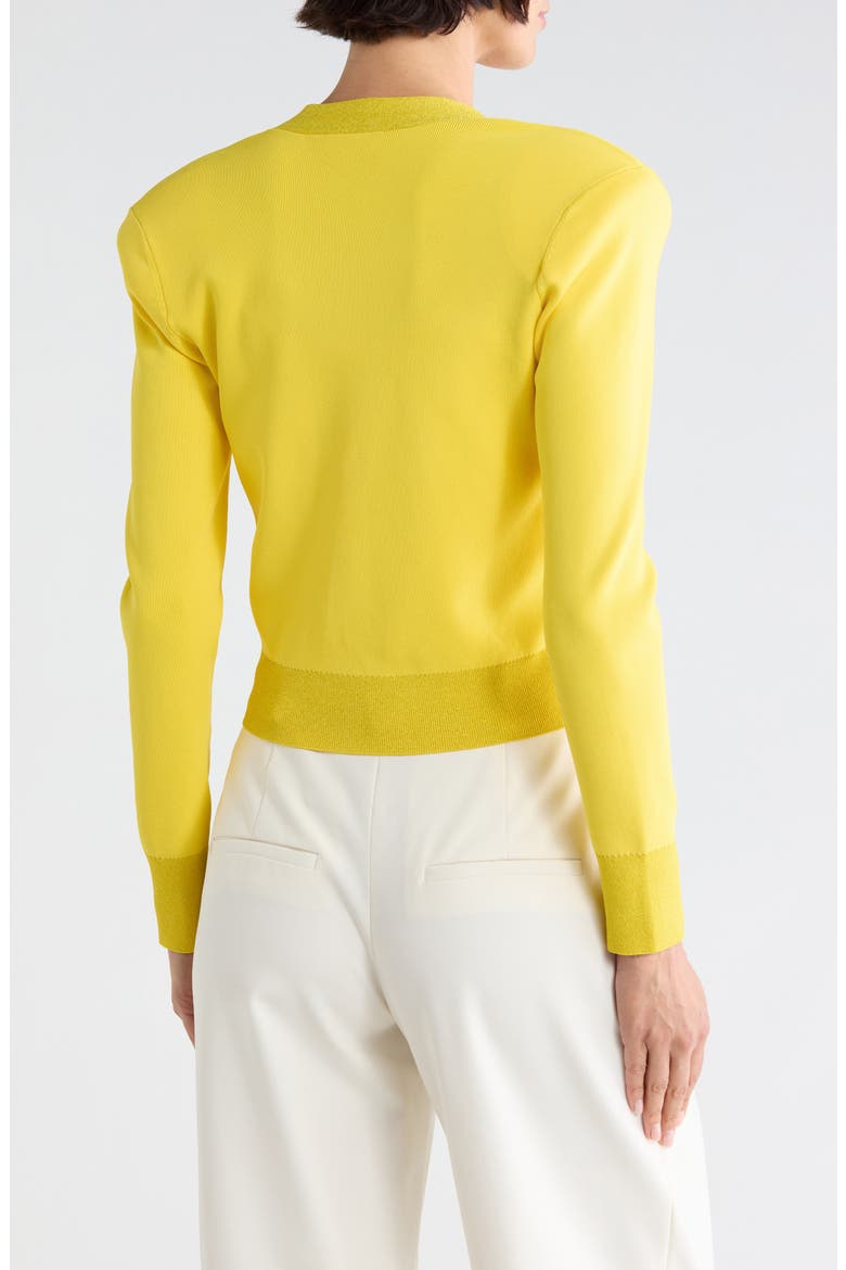 Taya Cropped Cardigan, Alternate, color, LEMON TONIC / NICKEL