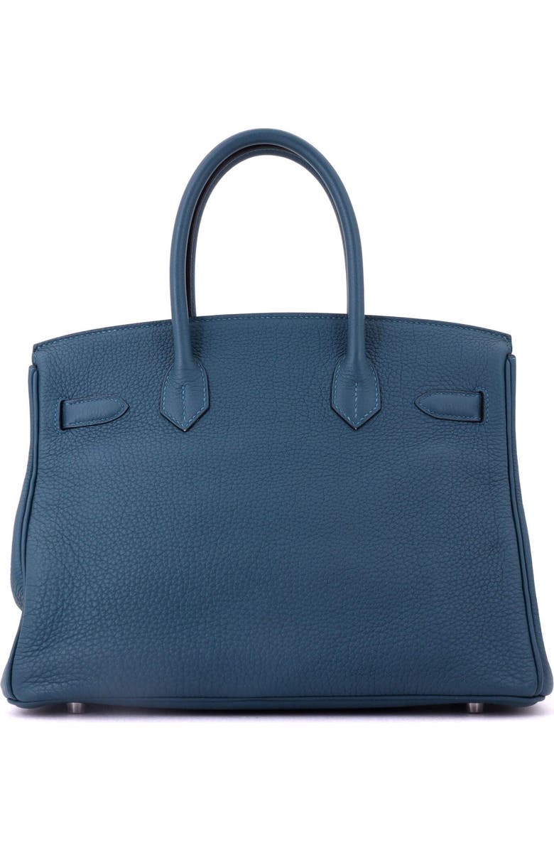Pre-Owned Hermes Birkin Handbag Blue Togo with Palladium Hardware 30, Alternate, color, Colvert