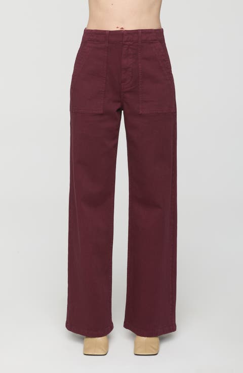 Nicole Stretch Cotton Wide Leg Pants