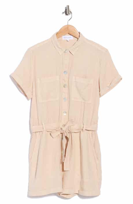 Short Sleeve Linen Romper