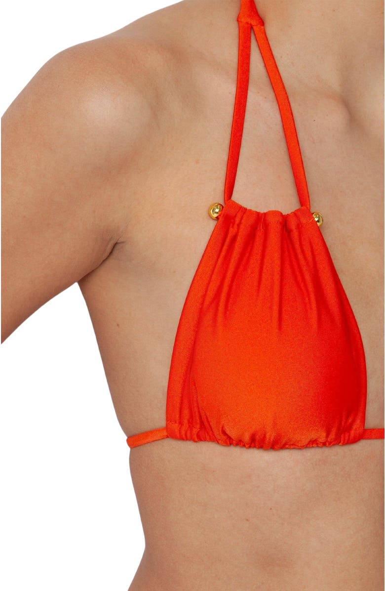 Villa Fresca Bianca Bikini Swimsuit Top, Alternate, color, Tangerine