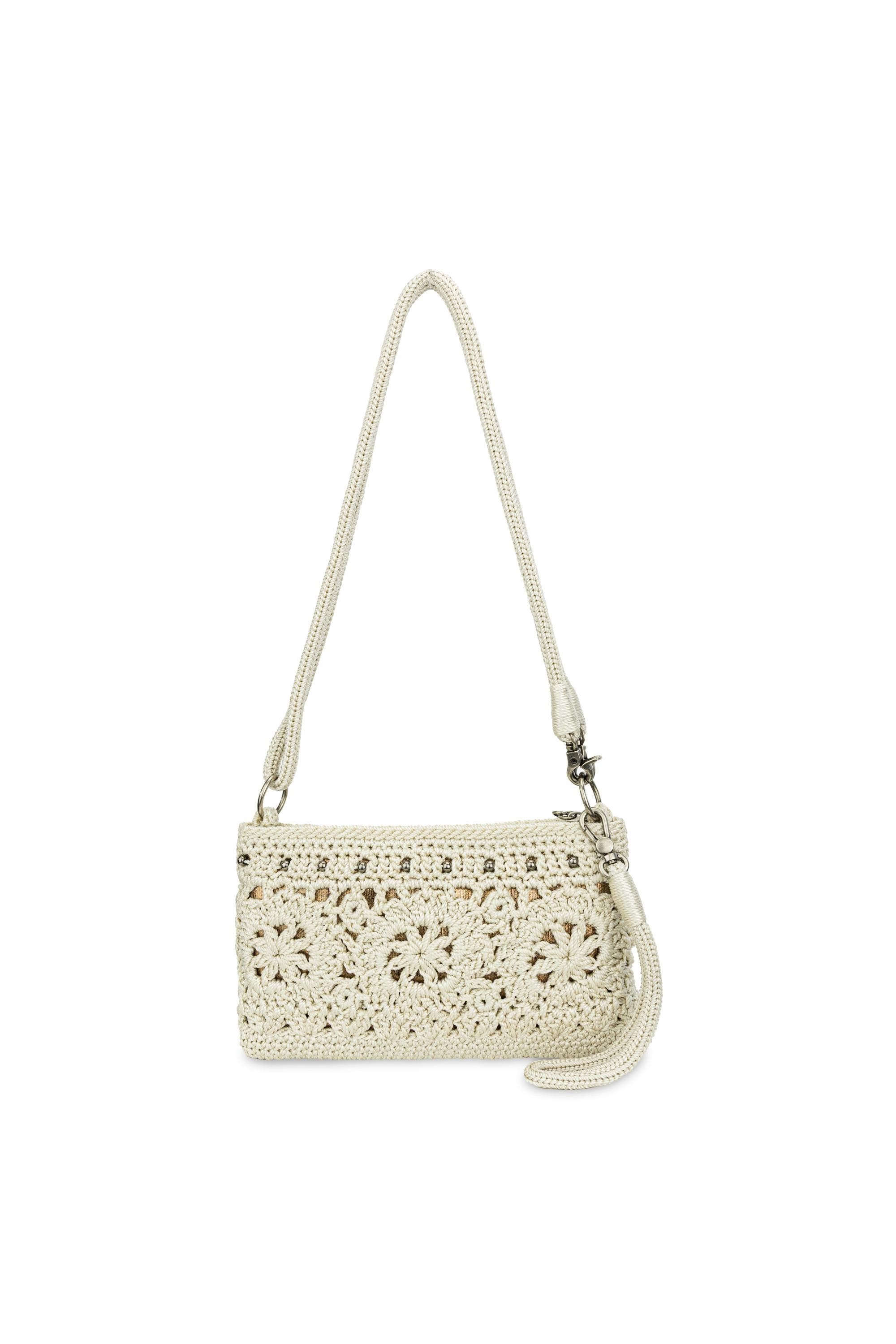 The Sak Vita Hand Crochet Crossbody Wristlet, Alternate, color, Natural Medallion