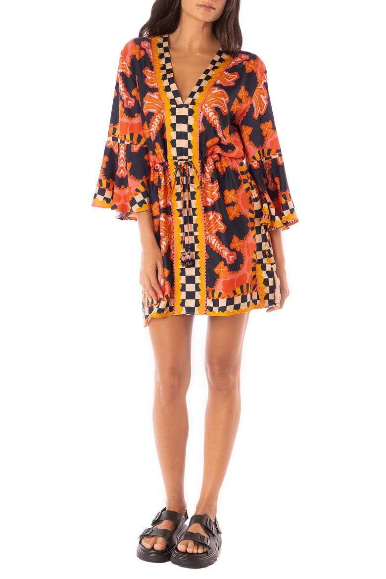 Racing Palms Joypop Cover-Up Dress, Main, color, OPEN ORANGE