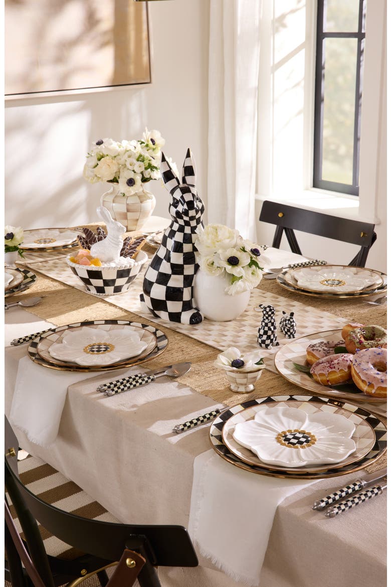 White Rabbit Set of 4 Dessert Plates, Alternate, color, WHITE