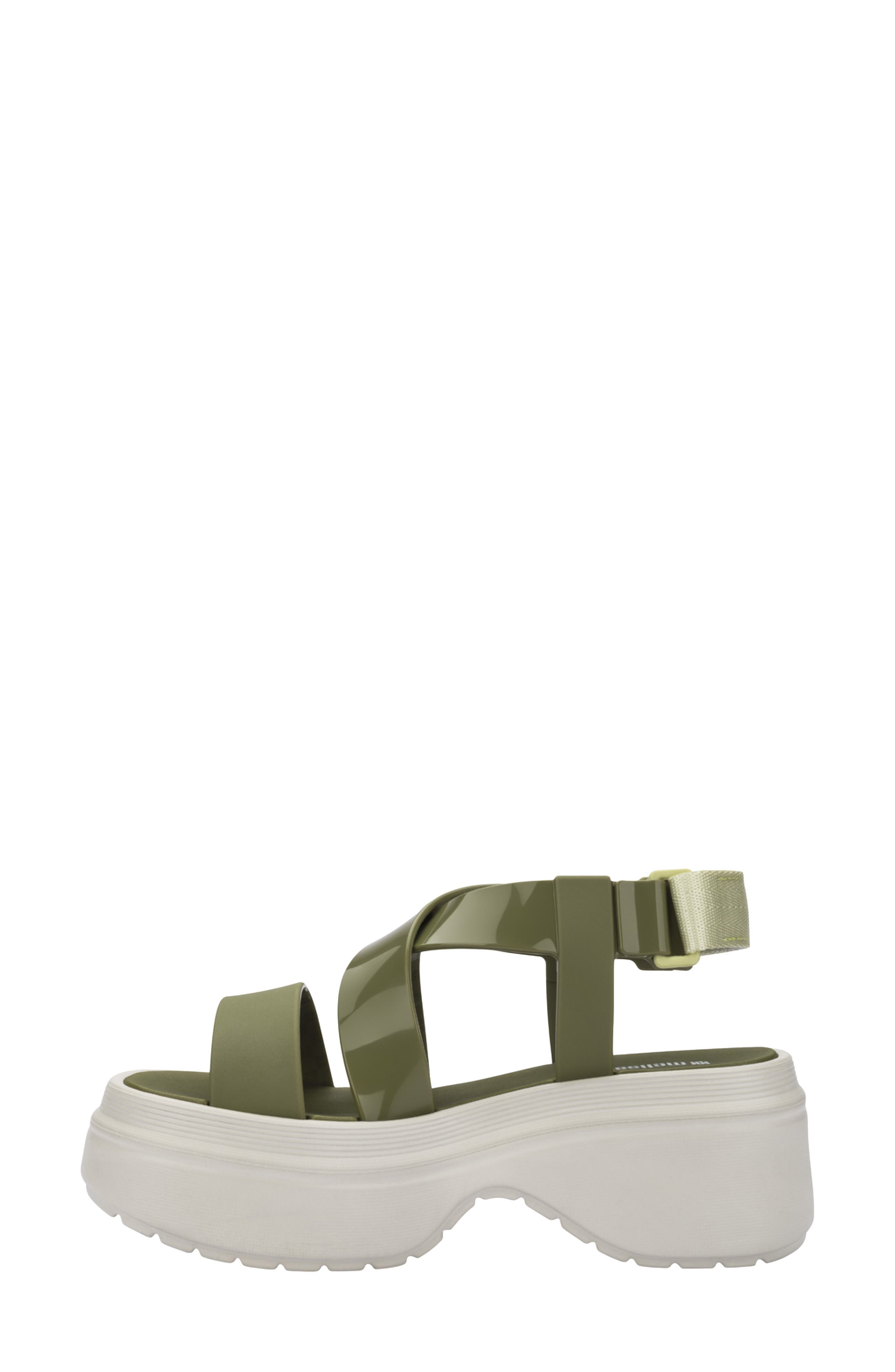 Stand Platform Sandal, Alternate, color, GREEN/ BEIGE
