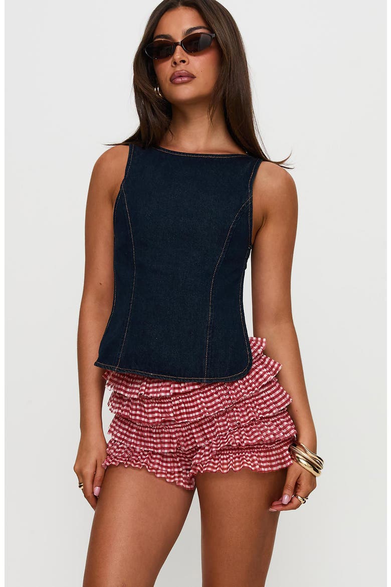 Biscotti Gingham Ruffle Bloomer Shorts, Alternate, color, RED GINGHAM