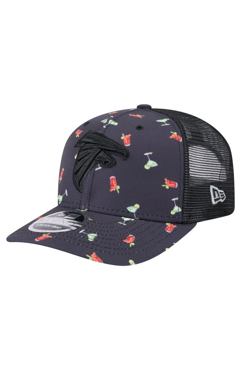 New Era Men's New Era  Navy/Black Atlanta Falcons Adventure Drinks Pattern 9SEVENTY Stretch-Snap Hat, Main, color, Navy