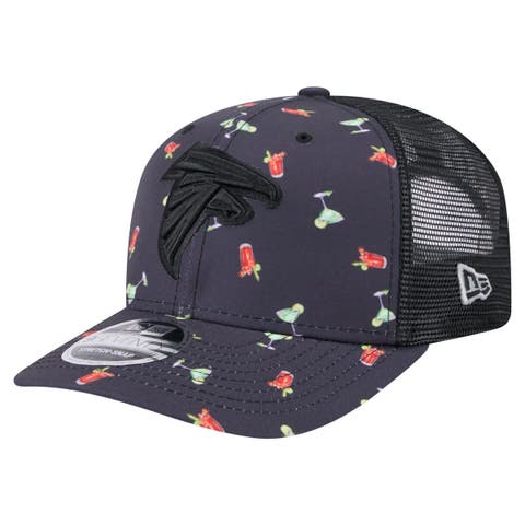 Men's New Era  Navy/Black Atlanta Falcons Adventure Drinks Pattern 9SEVENTY Stretch-Snap Hat