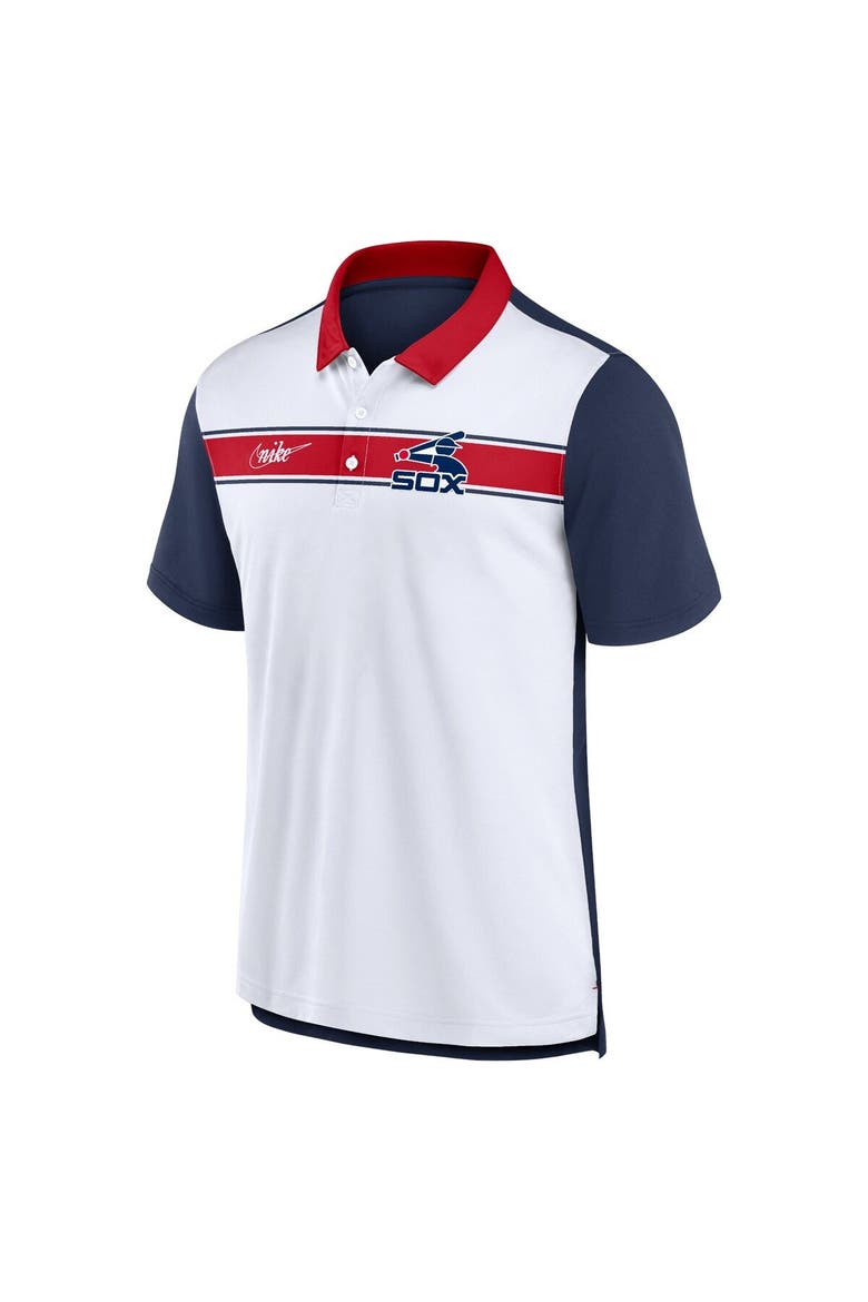 Men's Nike  White/Navy Chicago White Sox Rewind Stripe Polo, Alternate, color, White