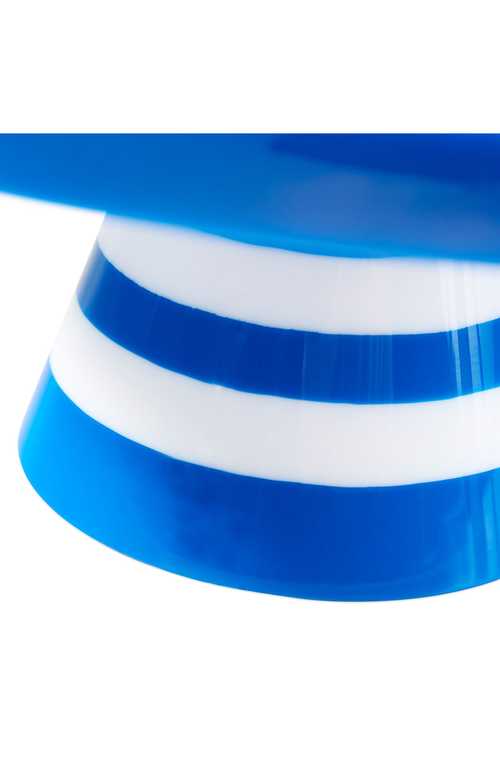 Jonathan Adler Cabana Cake Stand In Blue/white Striped