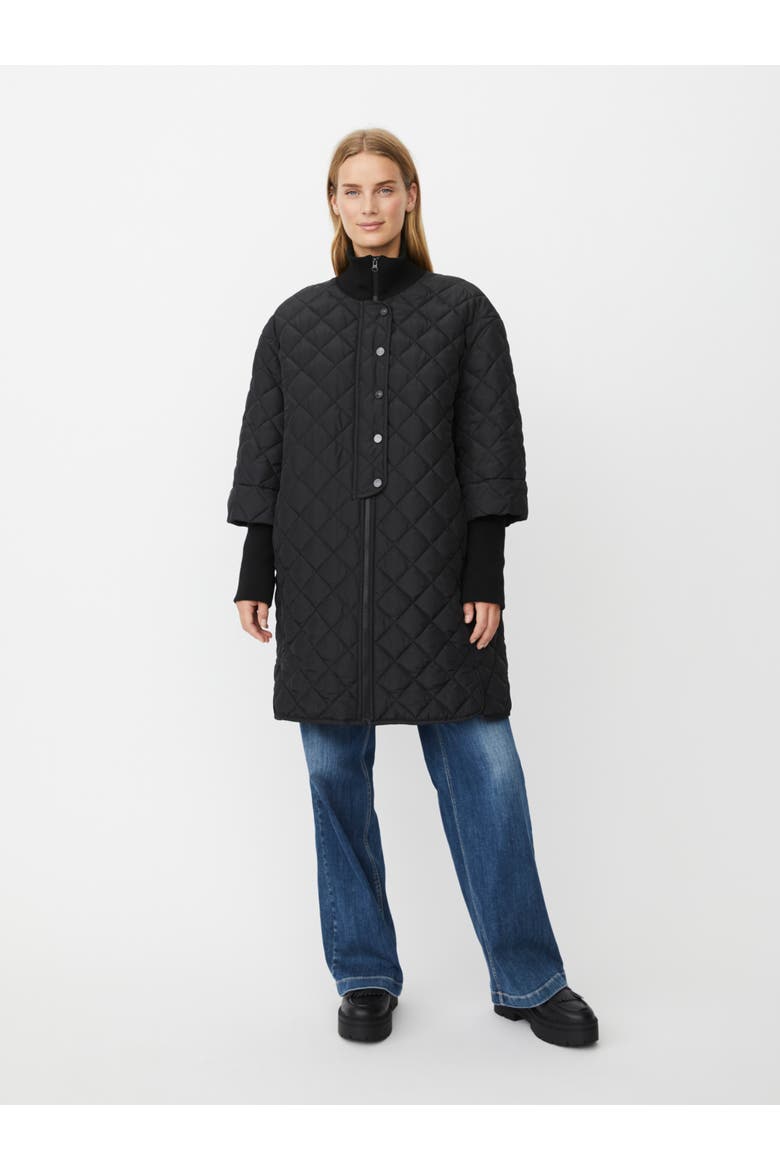 Talvire High Neck Long Sleeve Coat, Main, color, Black