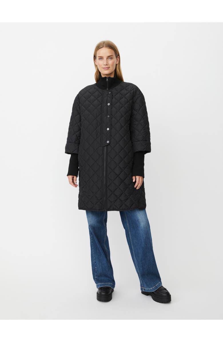 Masai Copenhagen Talvire High Neck Long Sleeve Coat, Main, color, Black