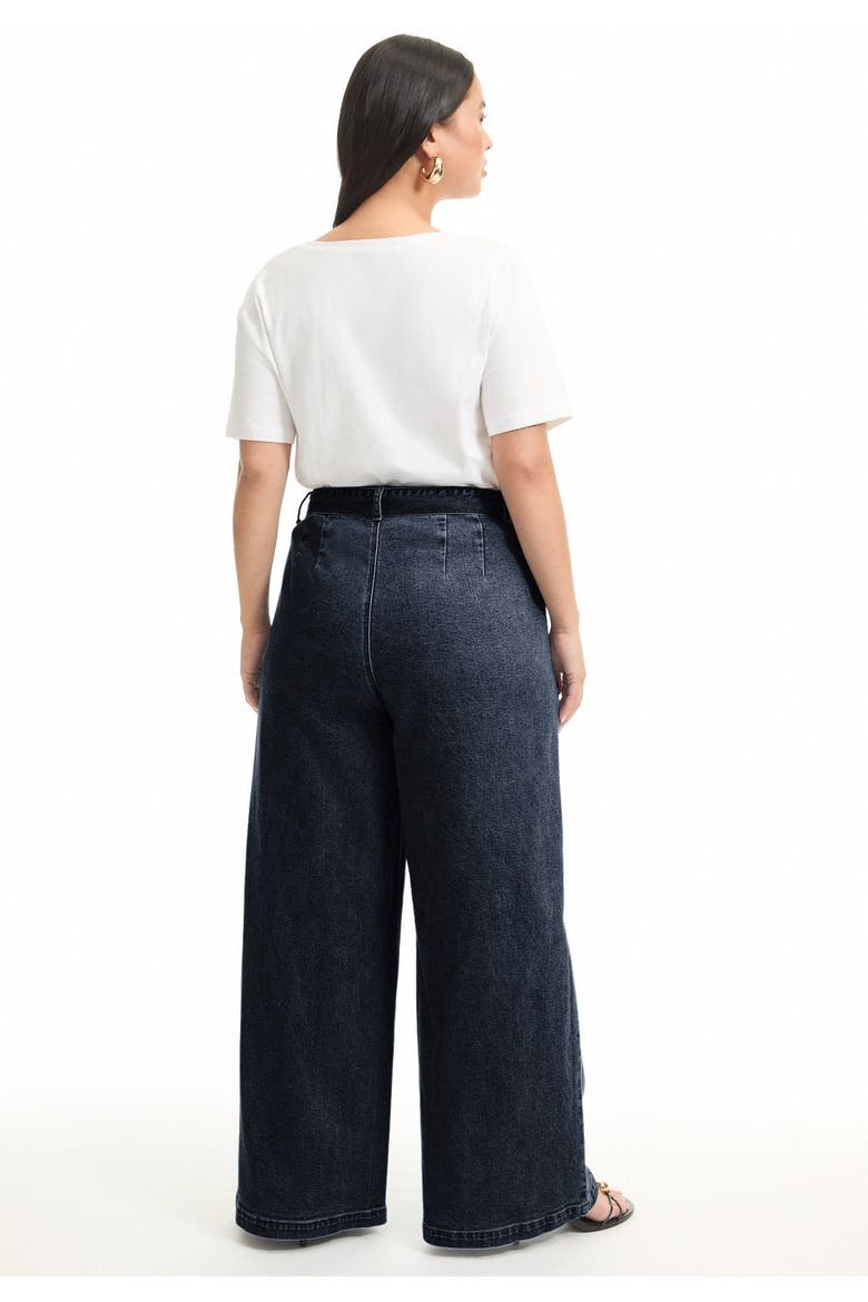 Curvie Fit High Waisted Wide Leg Utility Jean, Alternate, color, DARK RINSE
