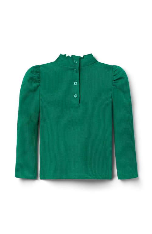 Janie And Jack Ribbed Turtleneck In Green