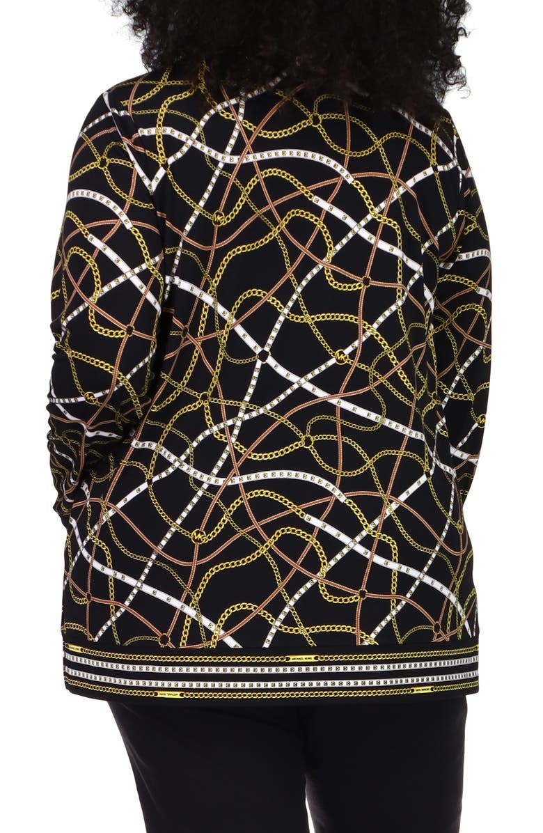 MICHAEL Michael Kors Lace-Up Neck Chain Print Jersey Tunic, Alternate, color,