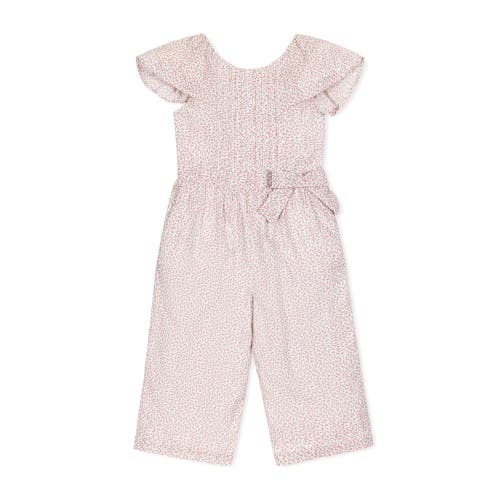 Hope & Henry Girls' Organic Flutter Sleeve Pintuck Jumpsuit, Kids In Vintage Petal Ditsy