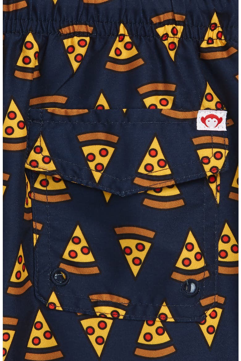 Print Swim Trunks, Alternate, color, PIZZA PARTY
