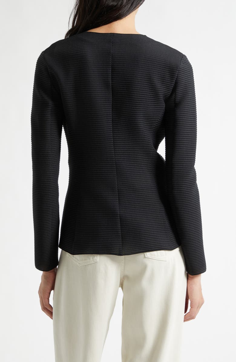 Emporio Armani Rib Jersey Jacket, Alternate, color, Solid Black